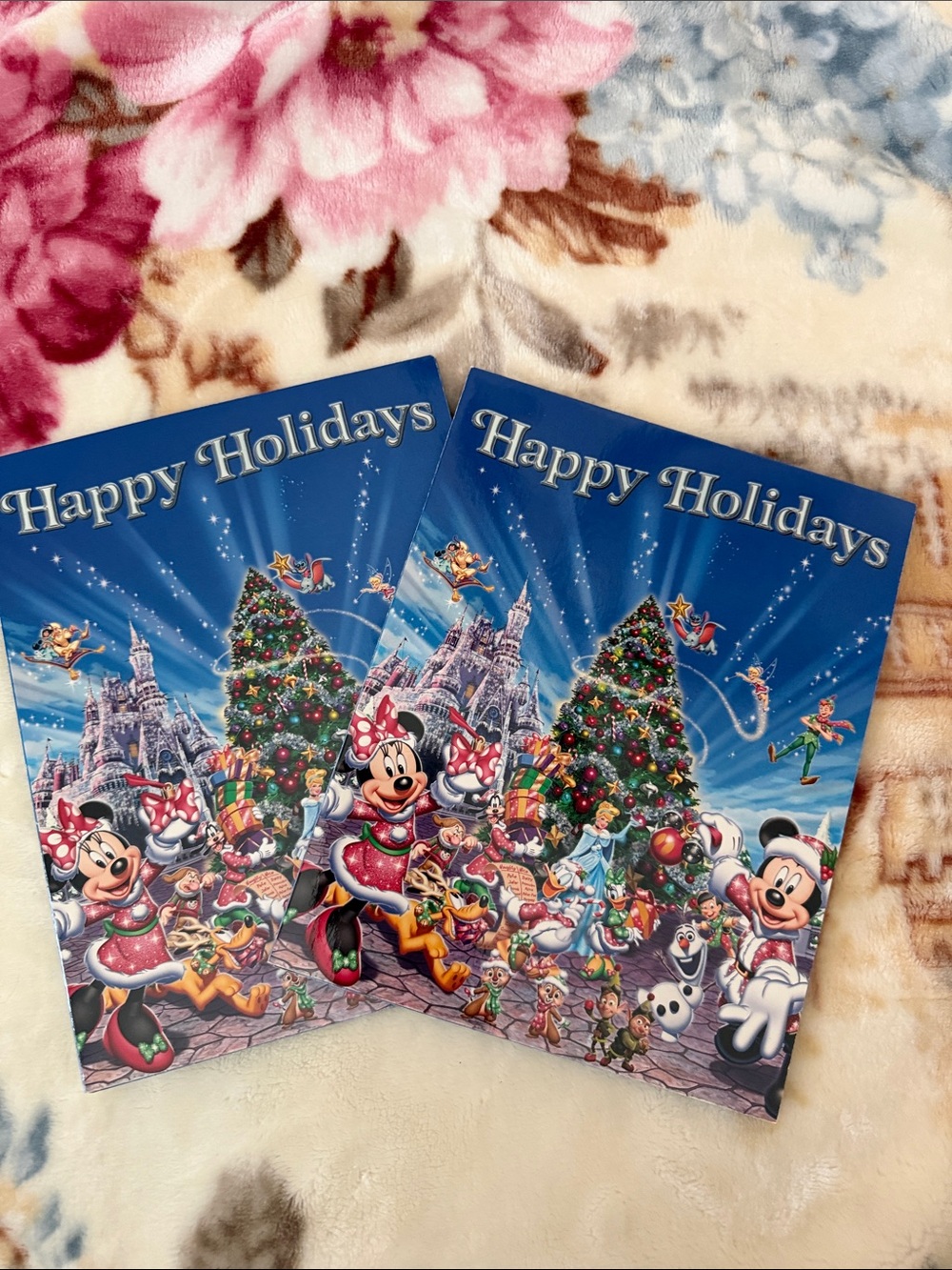 Disney 'Happy Holidays' Holiday photo frames with Minnie & Mickey Artwork - Blue